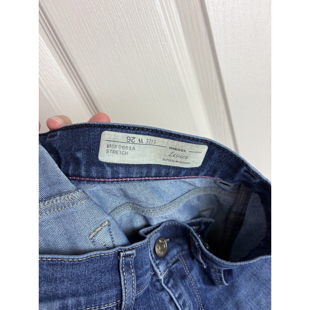 Diesel Jeans Livier Super Slim Jegging Wash 0661A Stretch Womens Size 26 141 - Picture 7 of 10